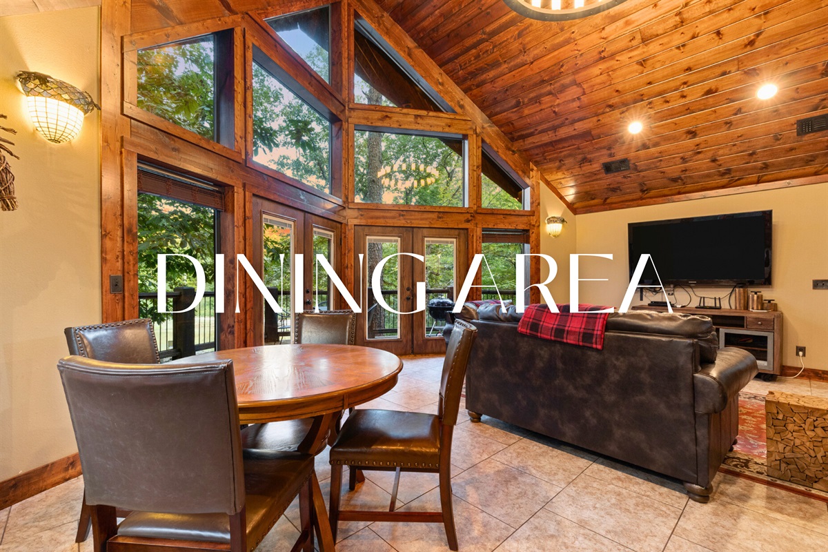 Dining area with a view—meals never looked so good.