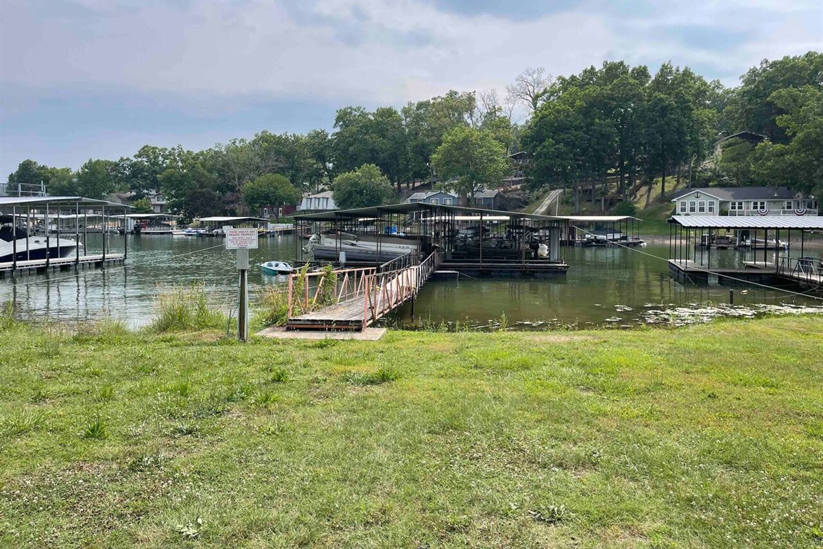 Community dock behind the house. 