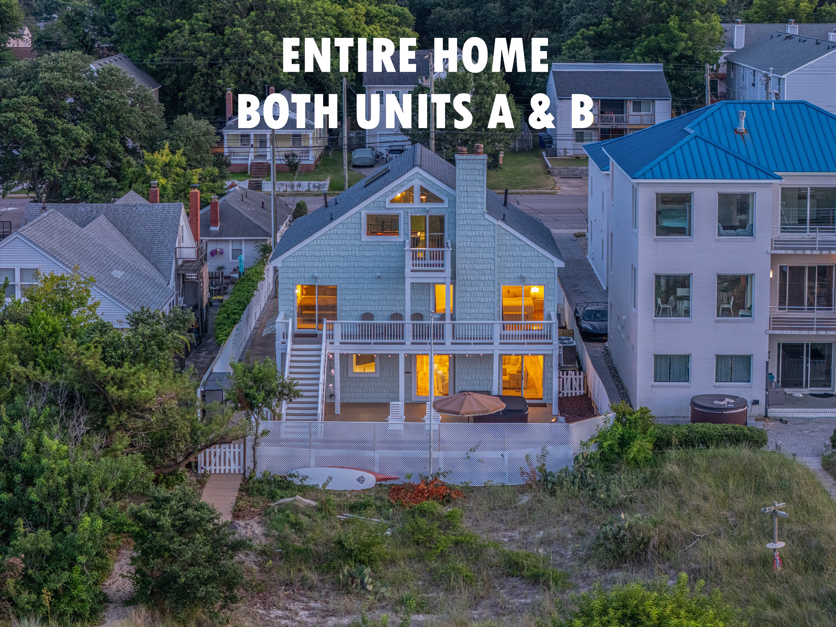 Our home has 2 Units, 3 levels (with a deck on each level) and a large front and backyard