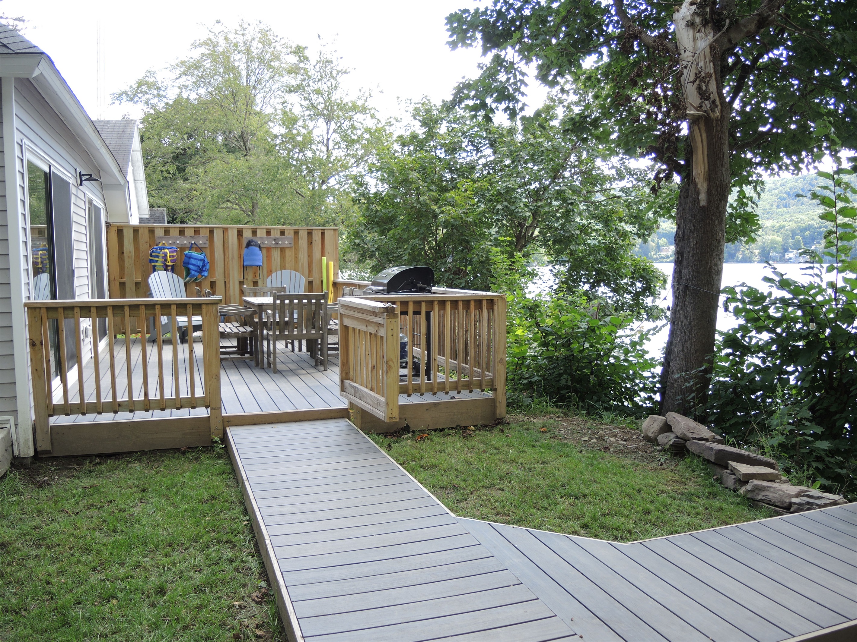 Open deck and path to water front
