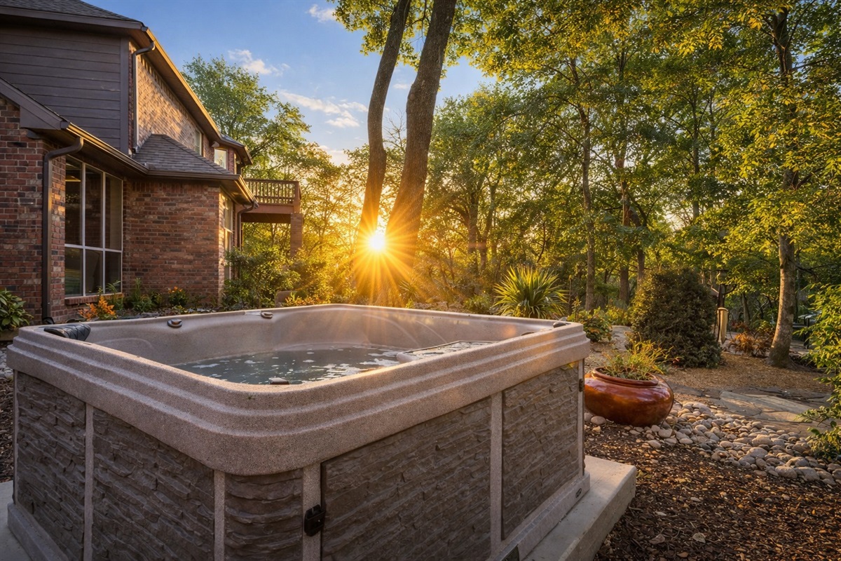 Unwind under the Texas sky in your private hot tub.