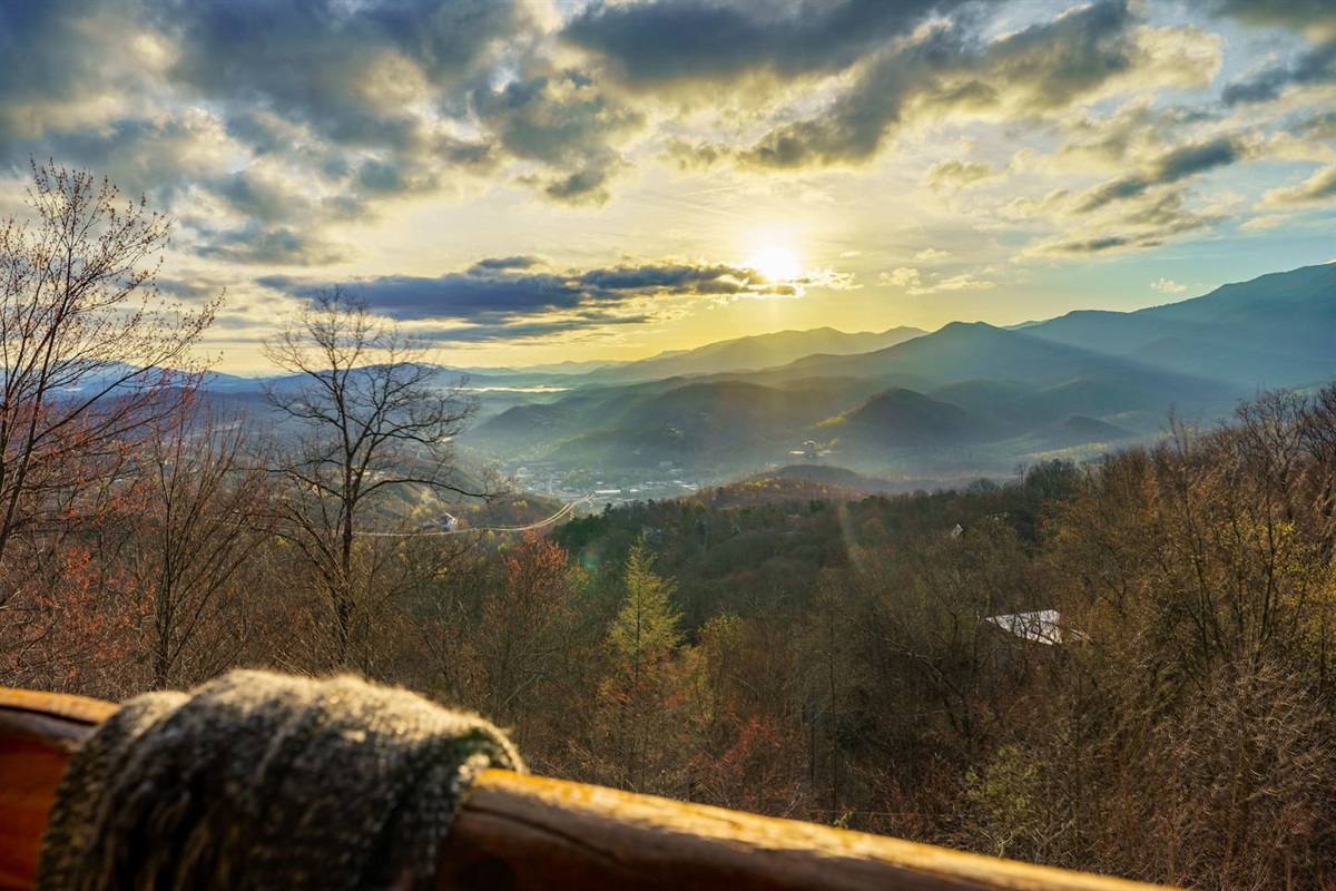 Carry your mug out here to the deck and breathe in the bright mountain air as you plan your day in The Great Smoky Mountains. 