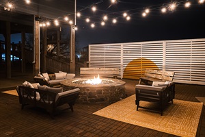 End your day perfectly - gather around our outdoor gas firepit and soak in the warmth and beauty of the night.