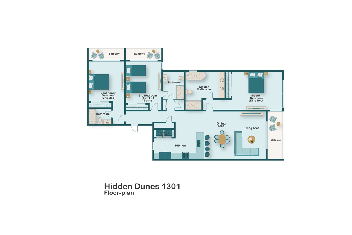 Floor plan for Hidden Dunes 1301