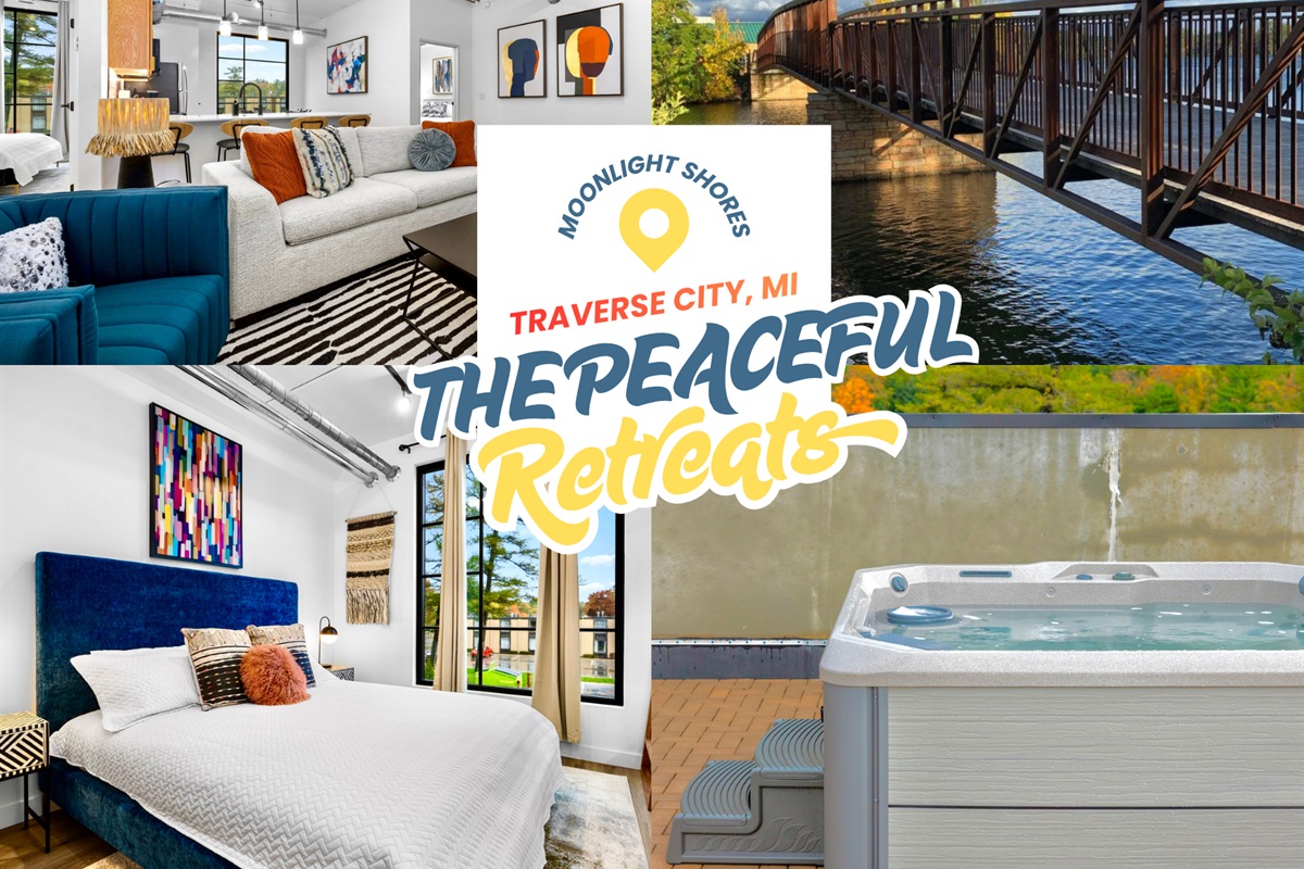 Stay close to everything, from wineries to the vibrant energy of Front Street then retreat to your brand-new condo, where two king bedrooms and rooftop hot tubs await.