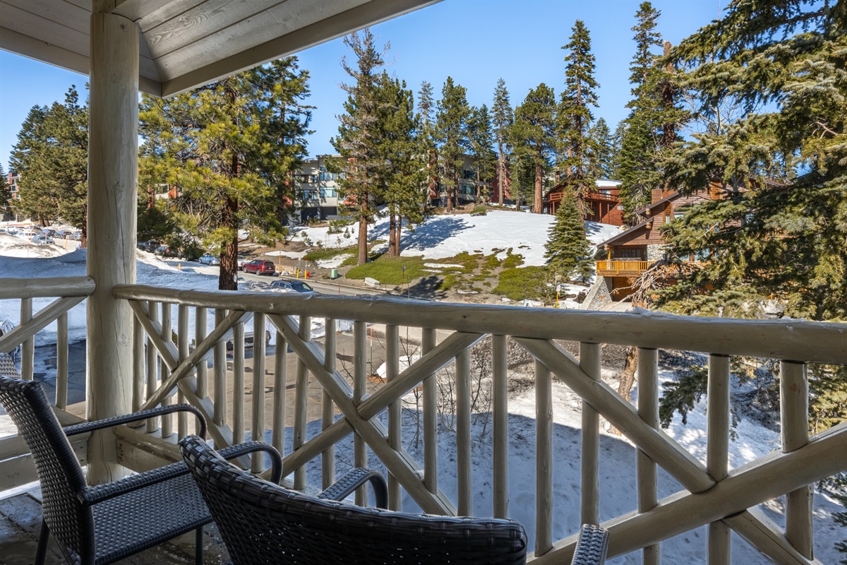 The Charming Chalet enjoys a quiet, private juliet balcony, just off the dining room.