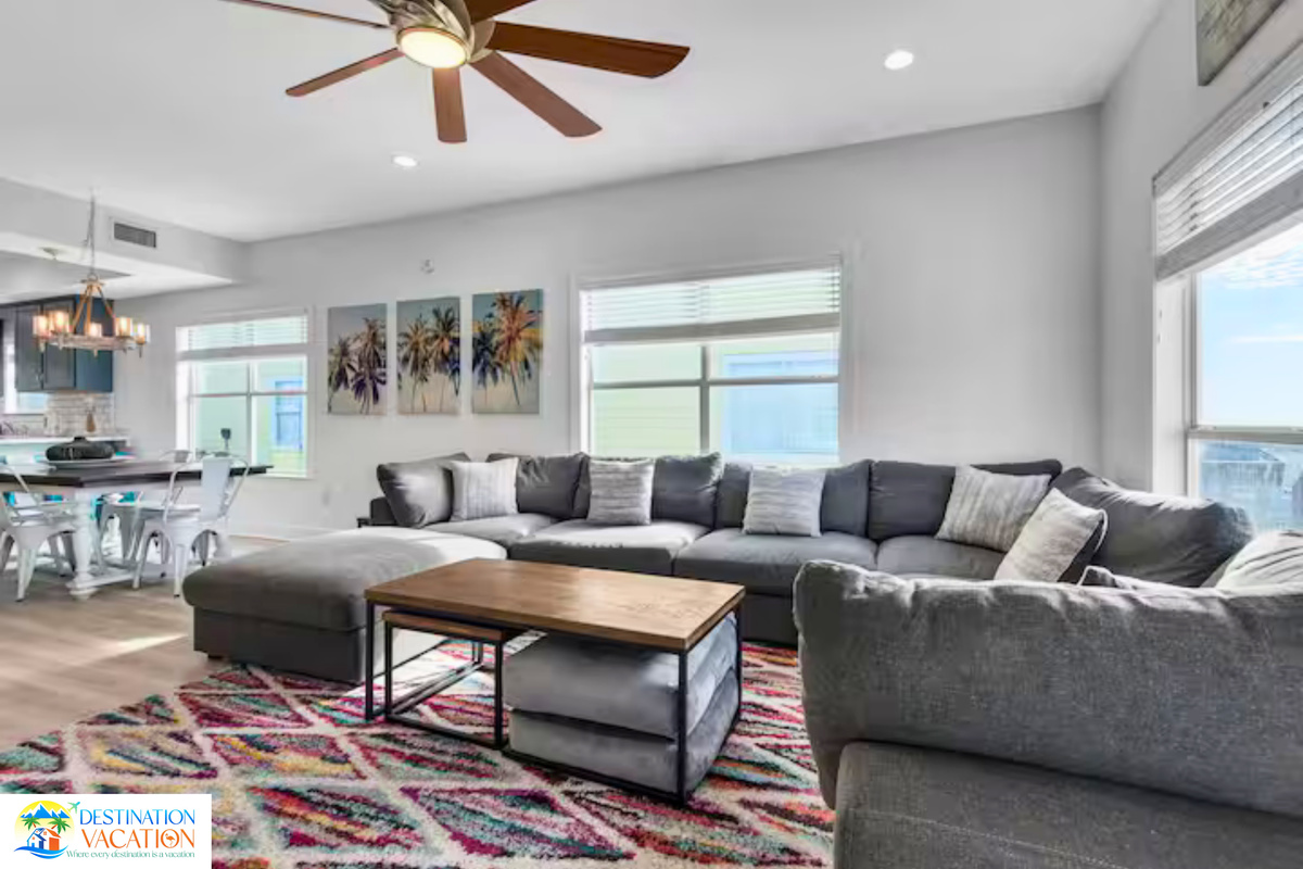 Gather together in this inviting coastal living space.