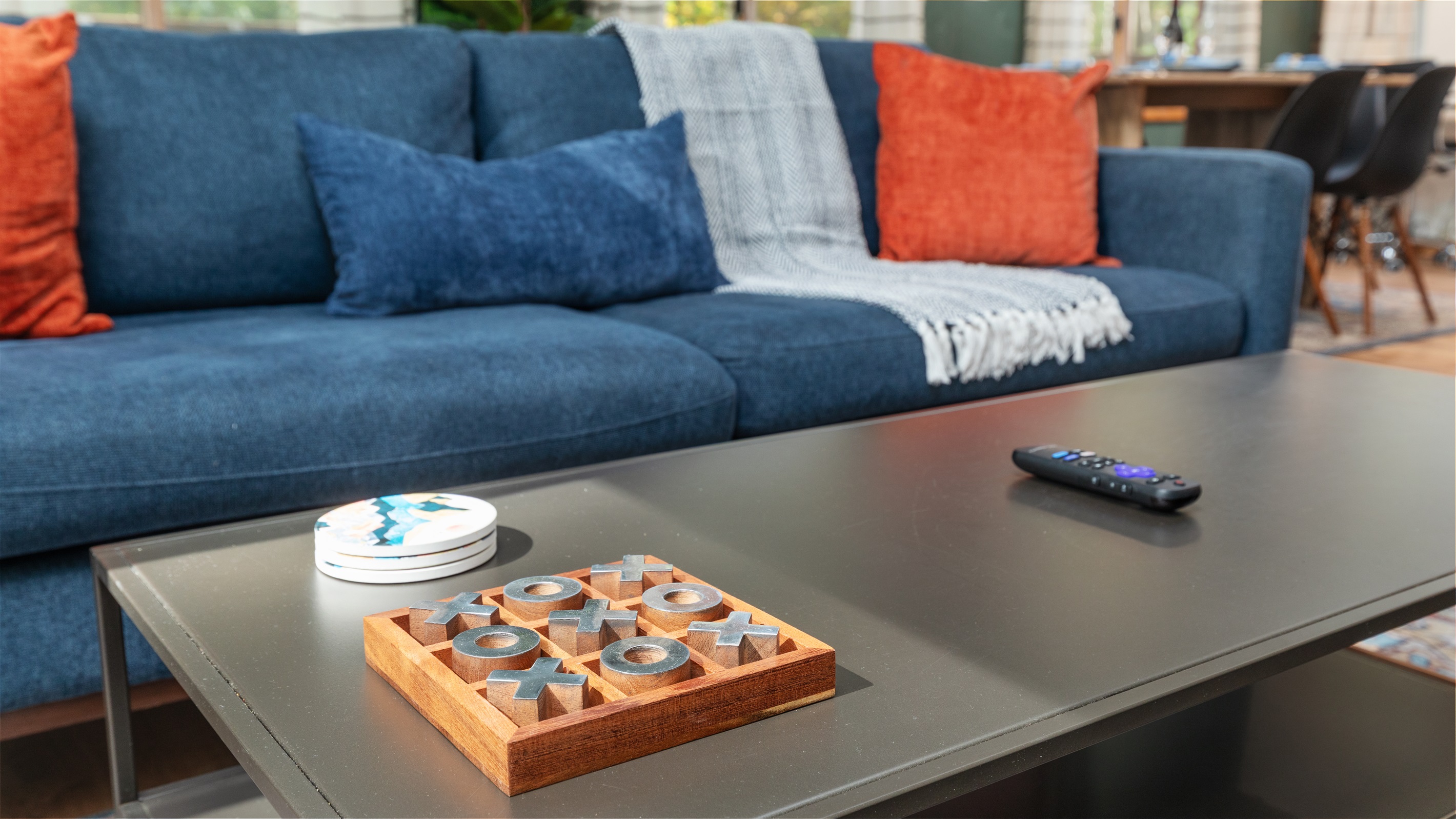 Cozy nights in made easy — stream your favorite shows on the Roku TV, dive into games with family and friends, or piece together a puzzle for some laid-back fun after a day of adventure!