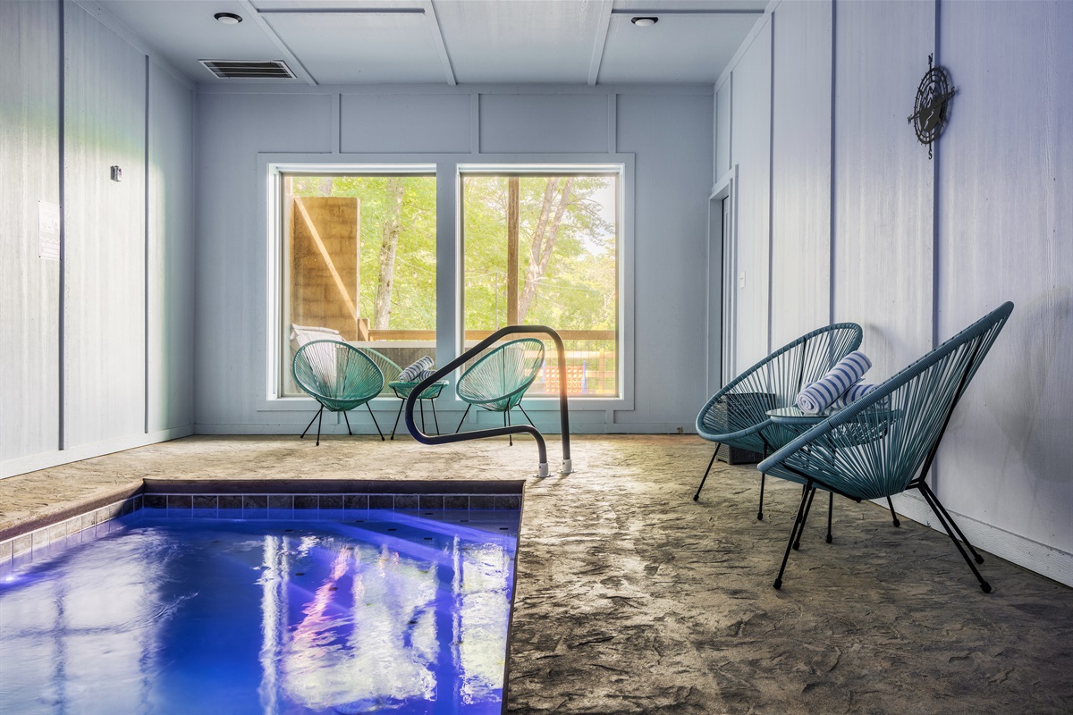 Spacious indoor heated pool perfect for year round enjoyment