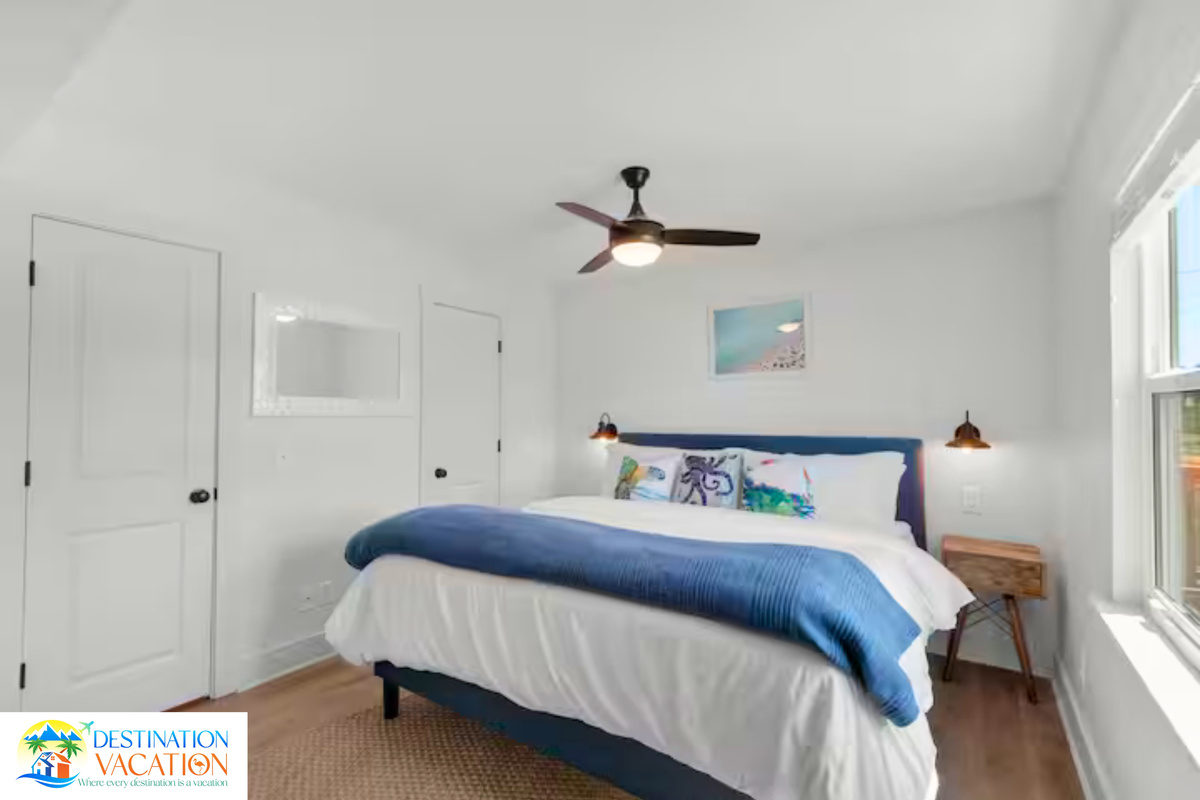 Rest easy in this bright, comfortable coastal bedroom.