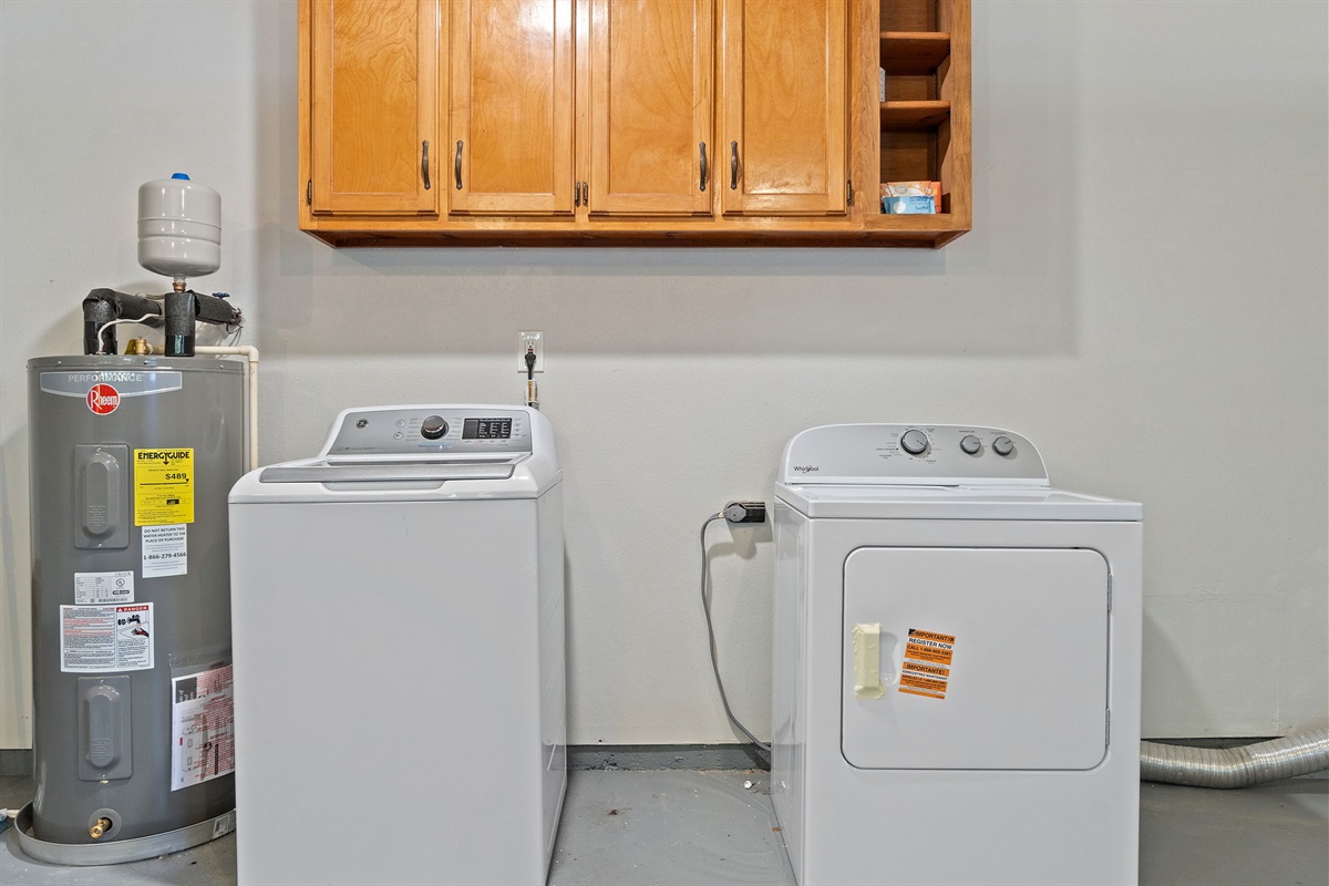 Full-size washer and dryer available for your convenience during your stay