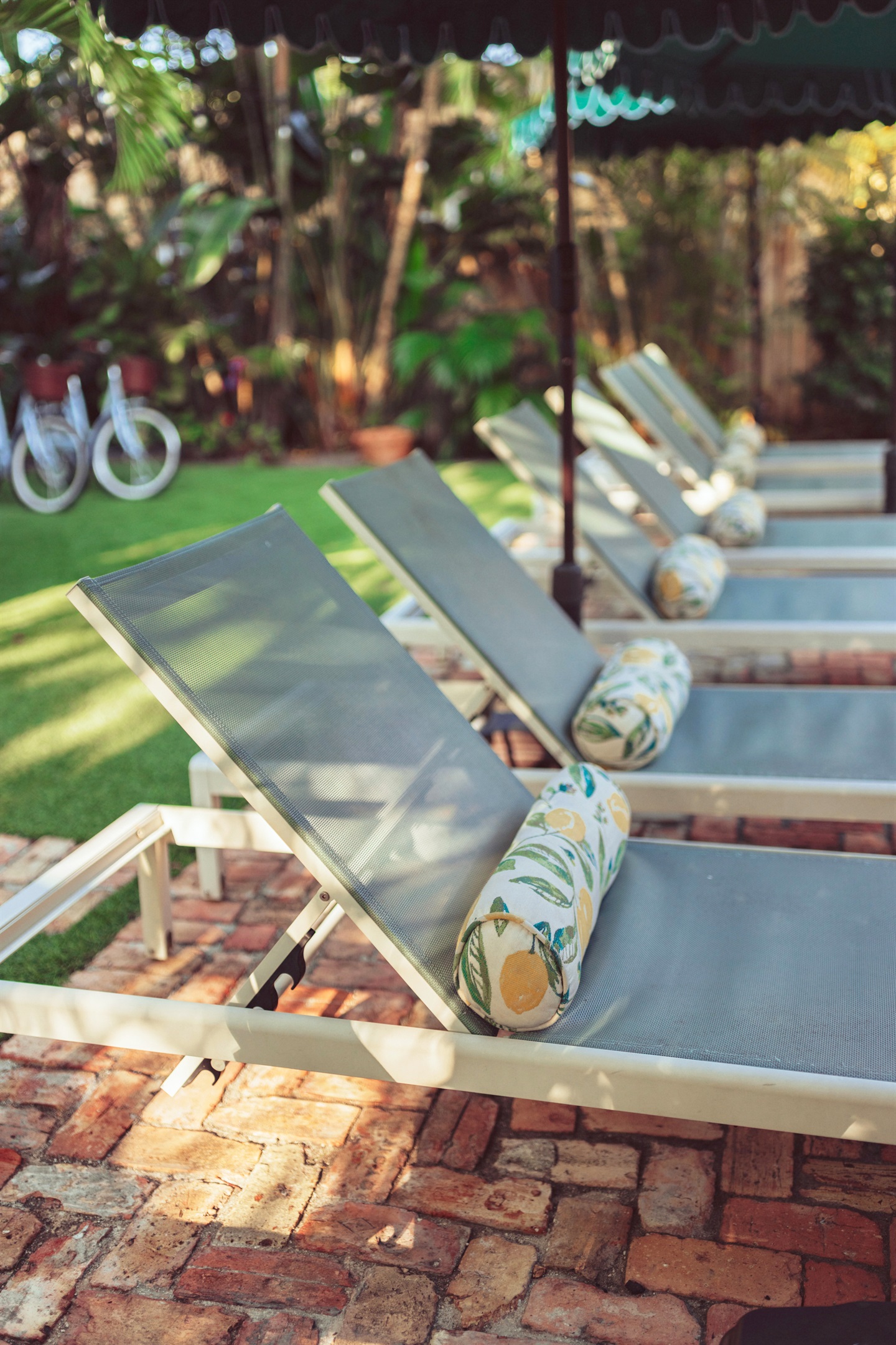 Our idyllic, sun-splashed pool (shared) is right out of a summer dream.