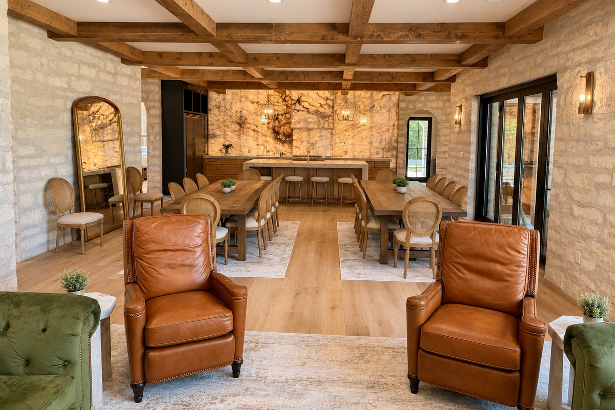 Lodge room facing the kitchen