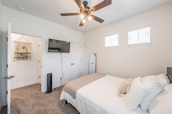 Guest bedroom #2 with queen bed and smart TV