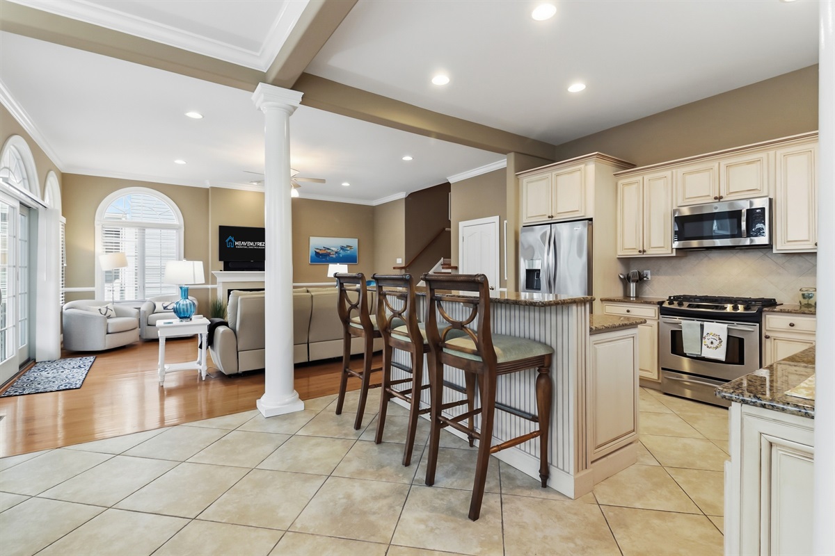Kitchen area with modern amenities