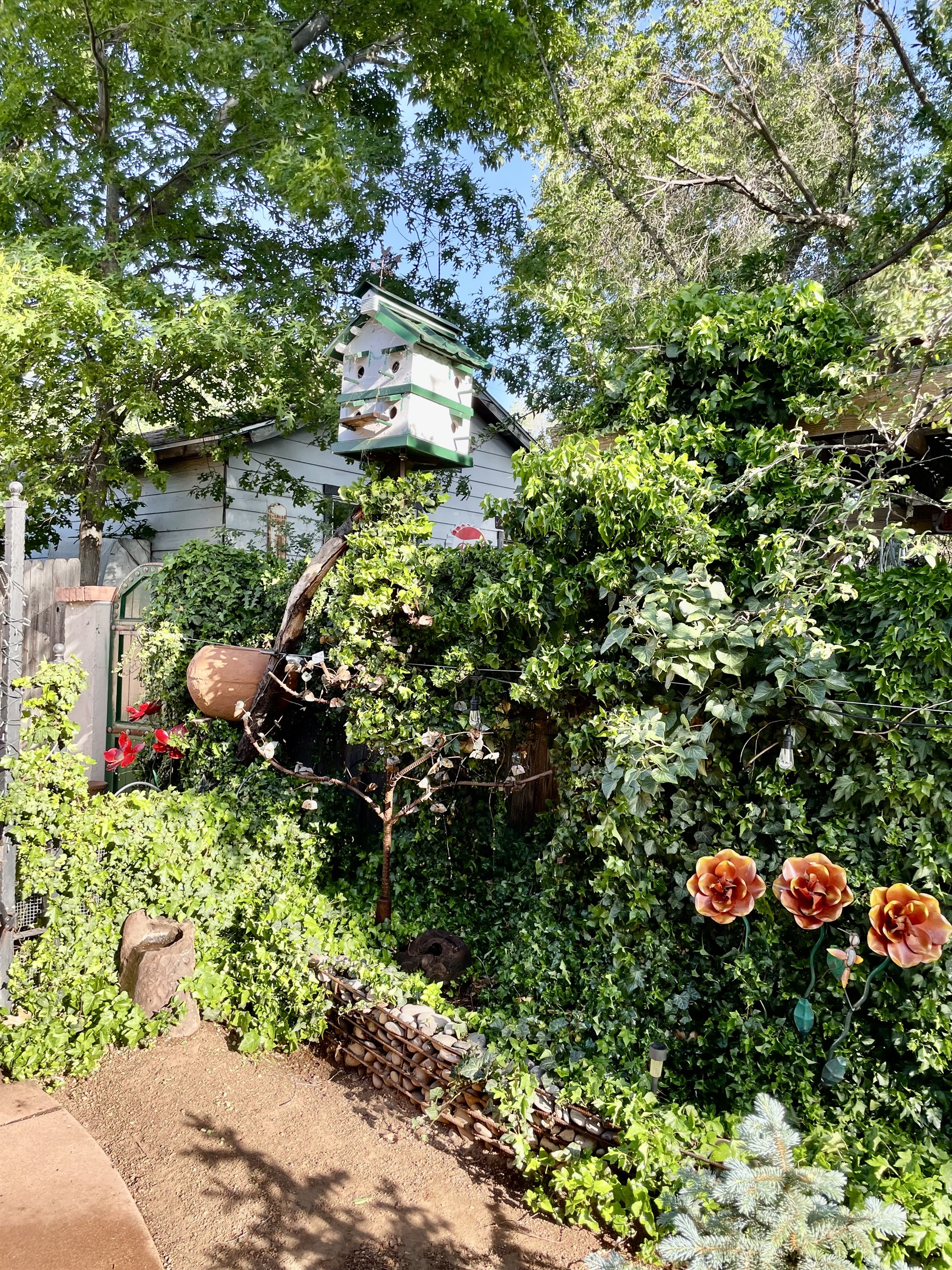 Quirky garden with unique art
