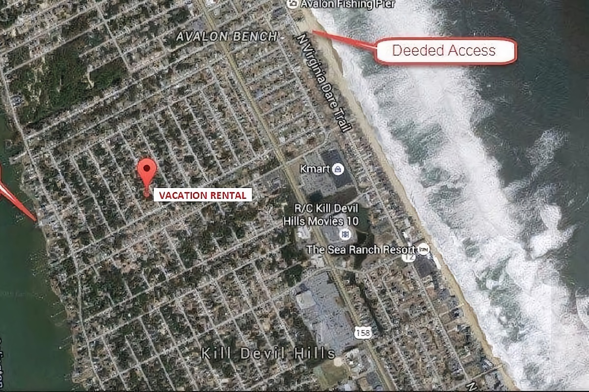 Property location map — relative to beach access, boat ramp, and Avalon Pier