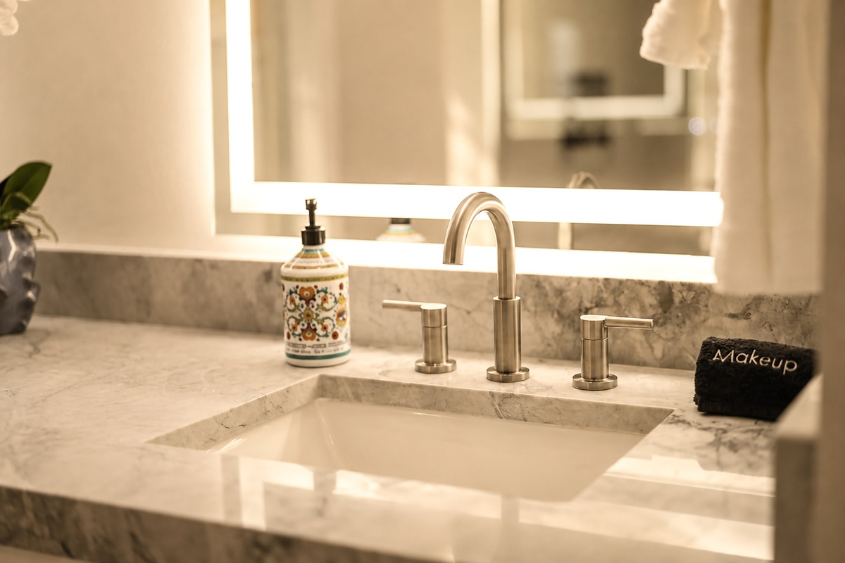 Refresh yourself in front of our LED backlit mirrors.
