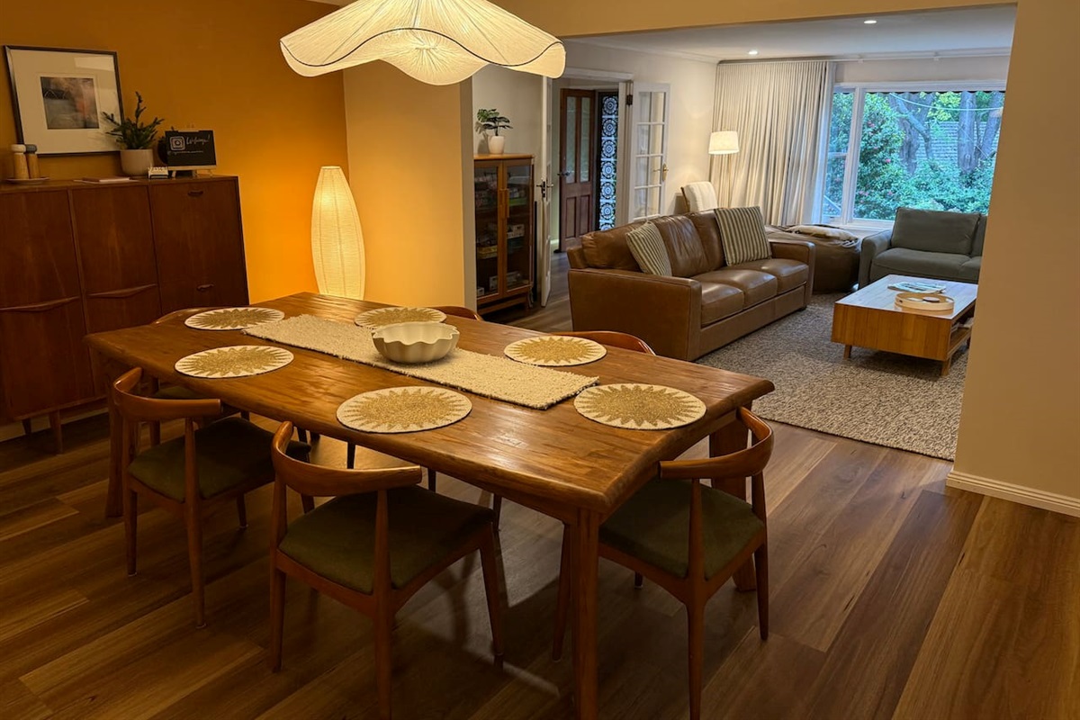 The open-plan living and dining