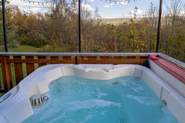 Relaxing hot tub