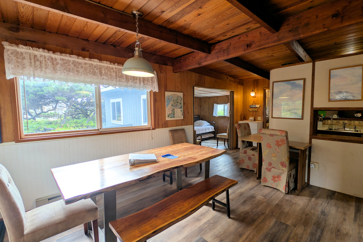 dining table and kitchen bar