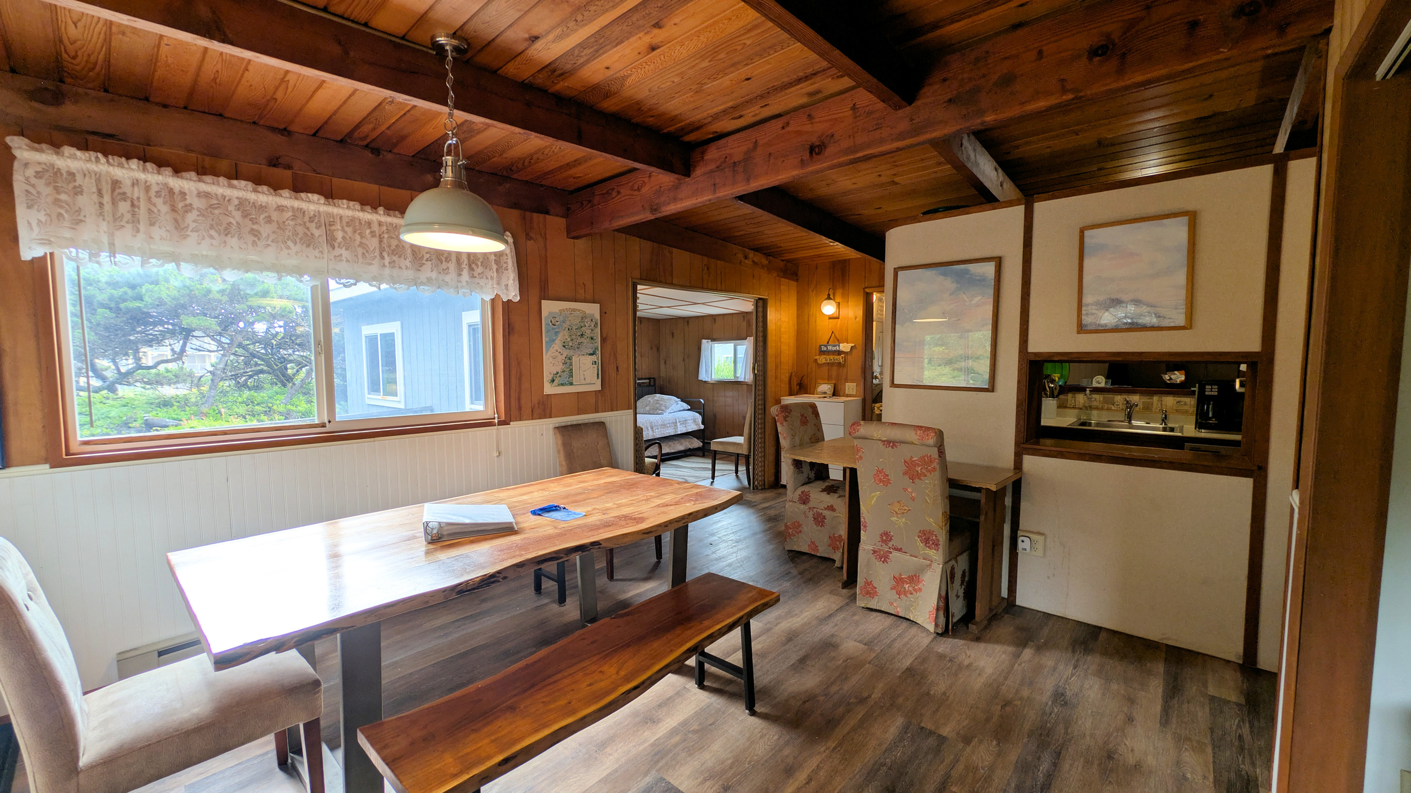 dining table and kitchen bar