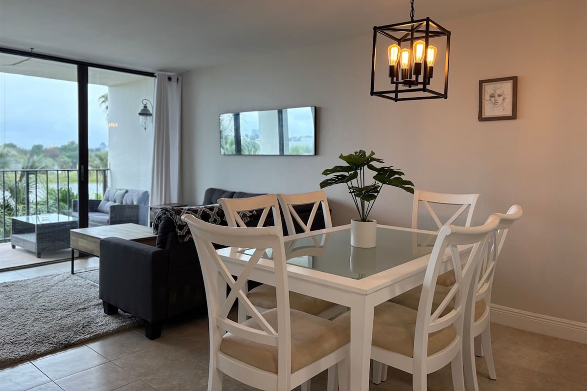 The dining room is well laid out, with plenty of seating and good lighting.