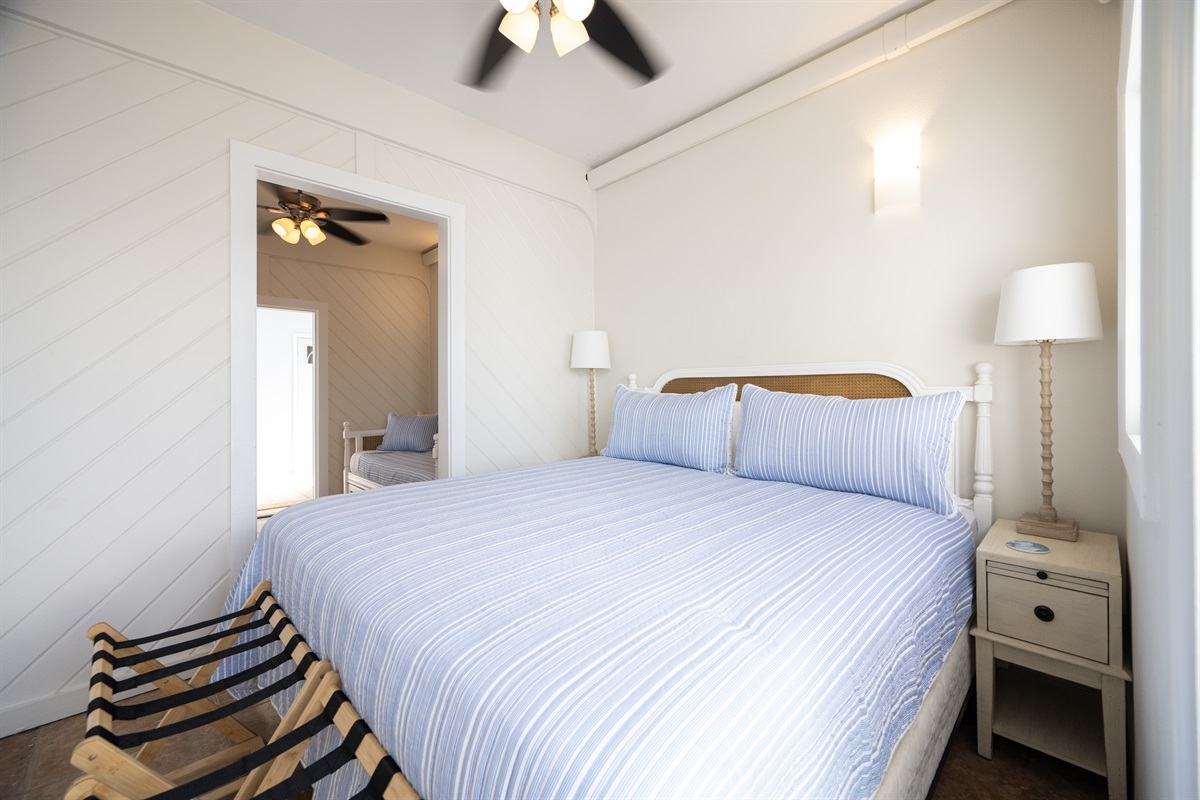 Pool bedroom 2: Wake up in paradise with soft sunlight and fresh island air.