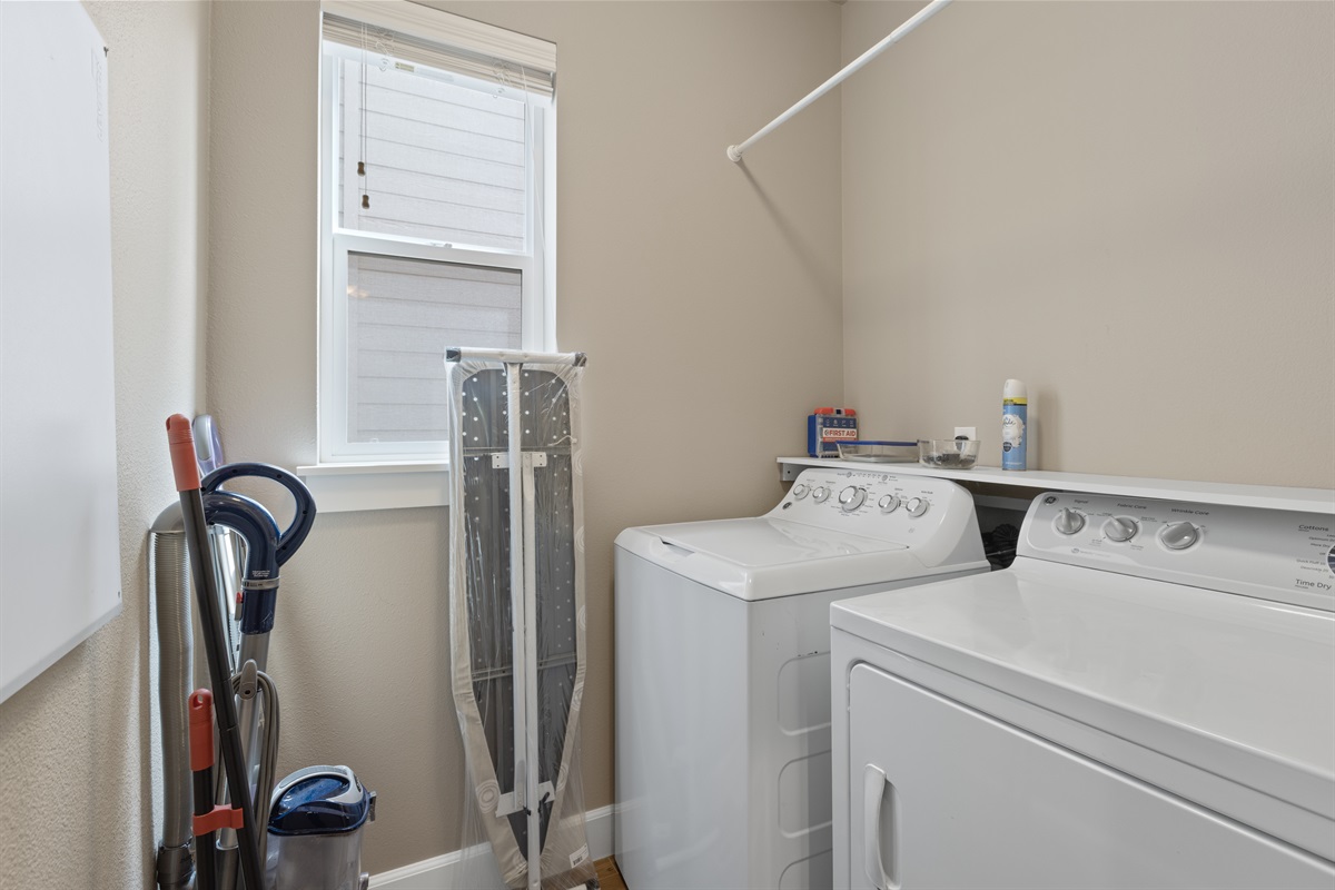 Convenient in-home laundry for longer stays.