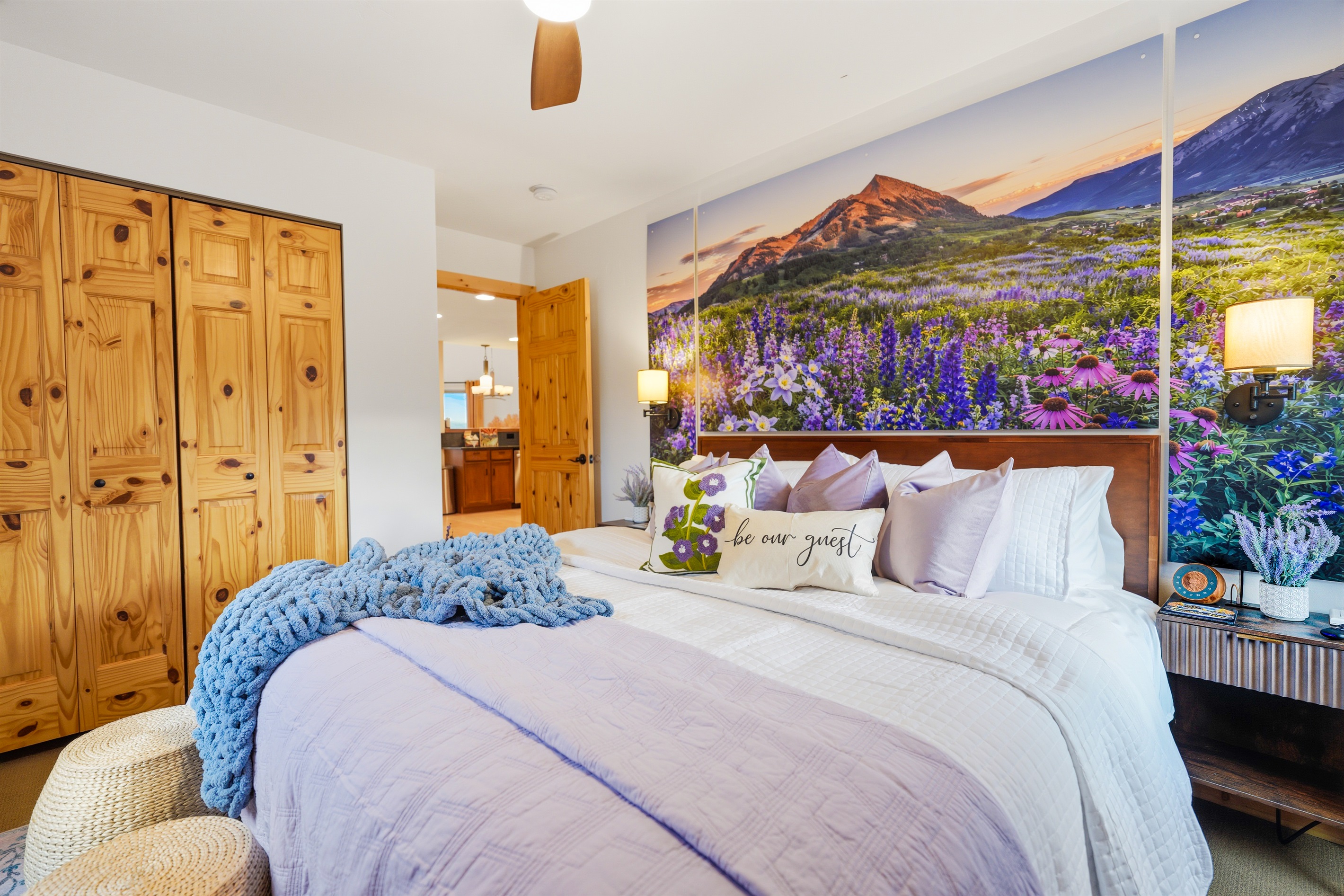 Wake up in a space that feels like the mountains are blooming just for you.