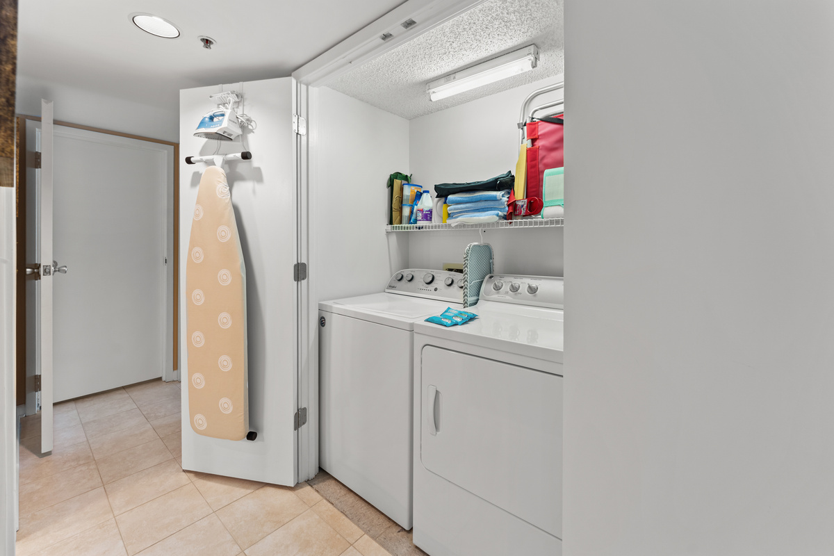 Full sized washer and dryer for your use