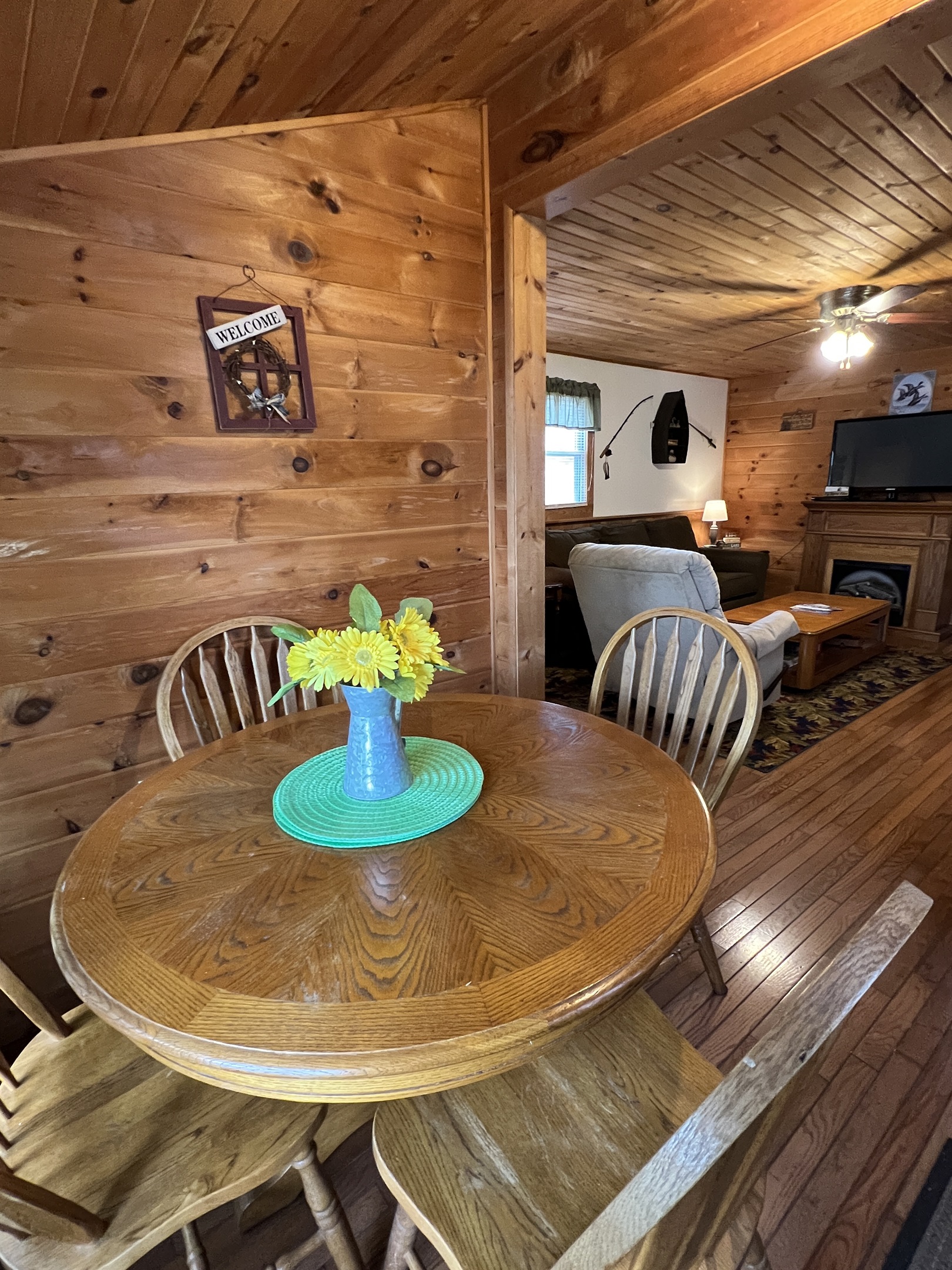Dining nook and open living/kitchen area
