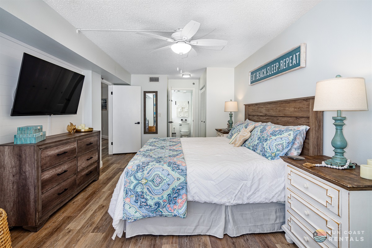 King Bedroom with Ensuite Bathroom and 55" Smart TV