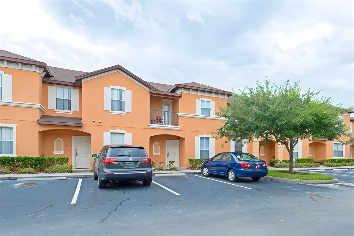 Free parking space is available for two cars