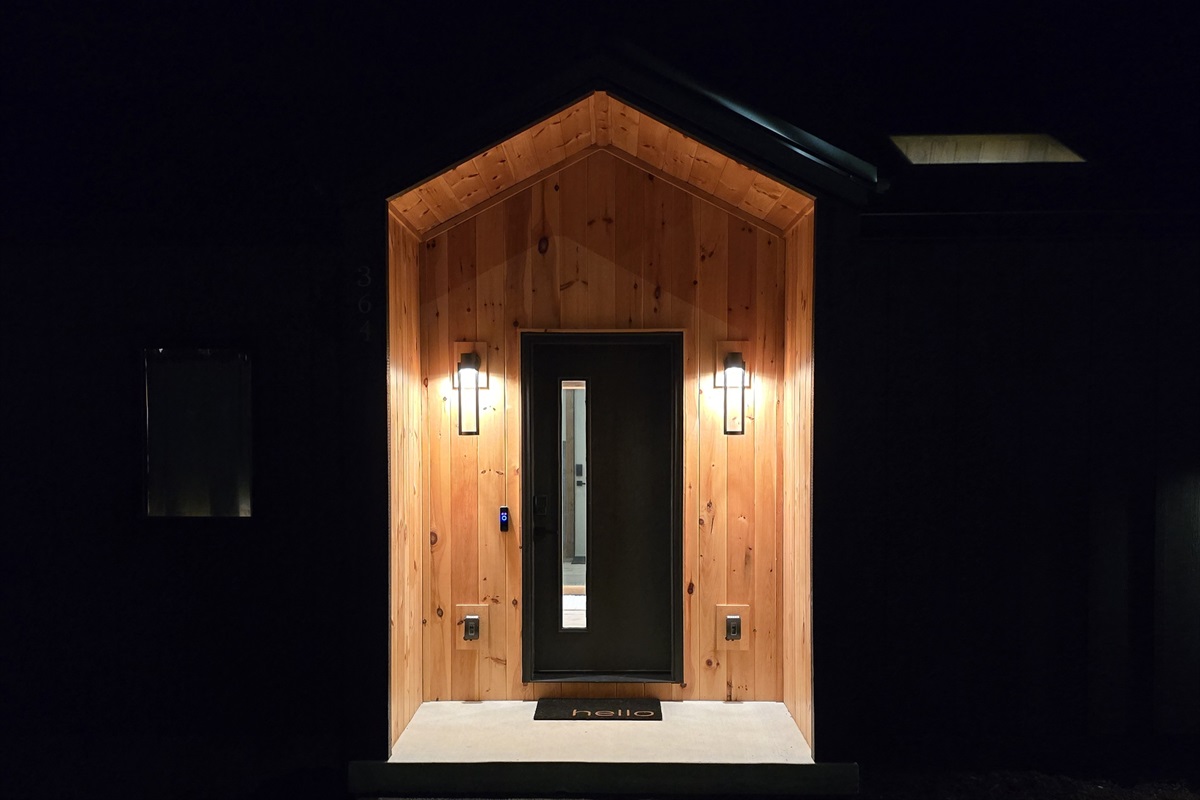 Front porch at night