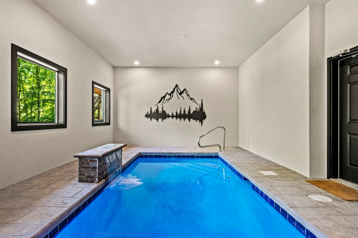 Experience the ultimate vacation luxury in climate-controlled indoor pool room—perfect for a refreshing swim regardless of the season.
