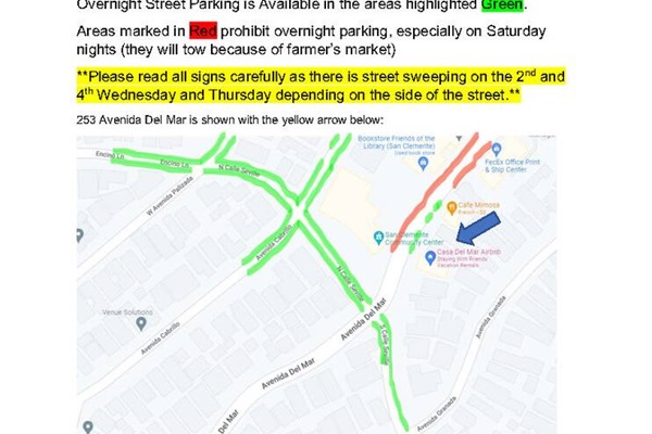 While this condo does not have a dedicated driveway spot, there is always free overnight street parking to be found nearby.  We provide this map to our guests to show where to park.
