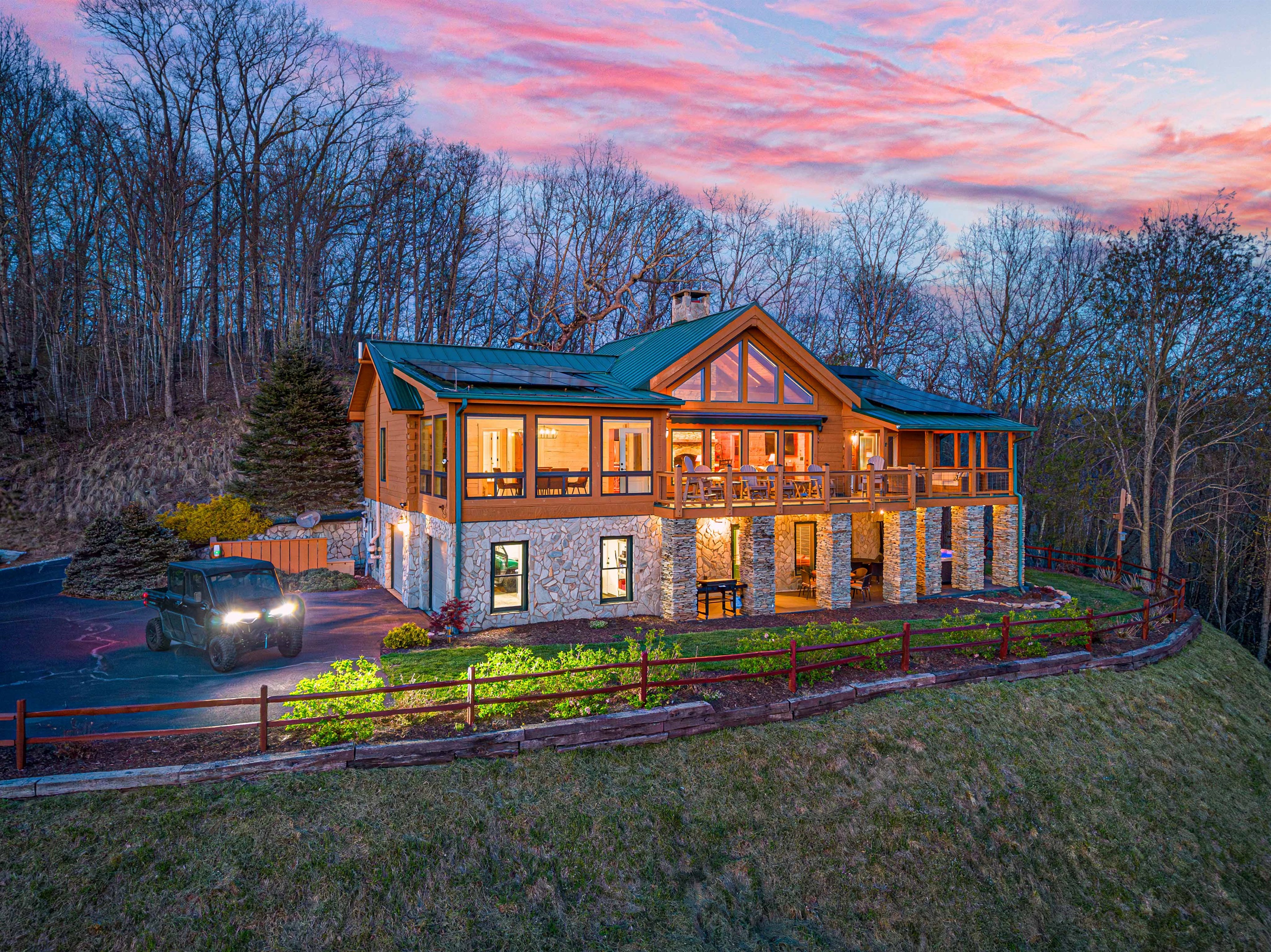 Exterior: Stunning mountain views await at this beautifully designed home with ample outdoor space!