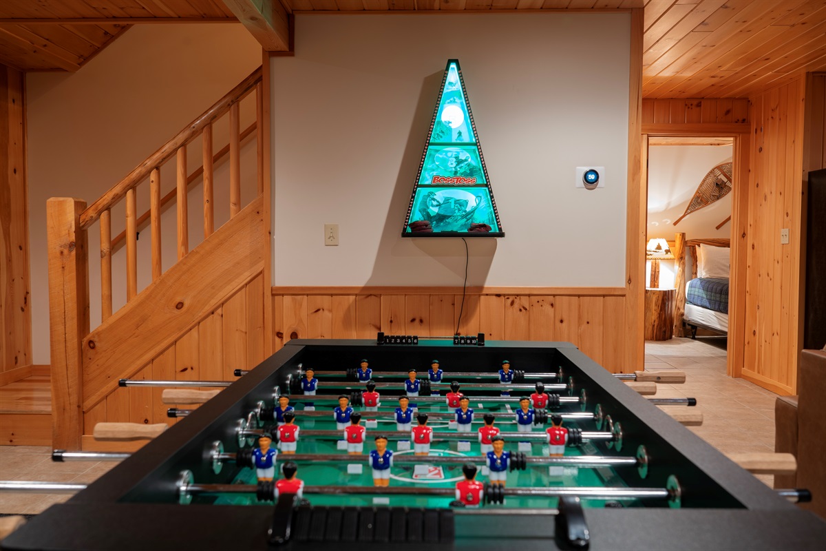 Bring out your competitive side with a classic foosball game.