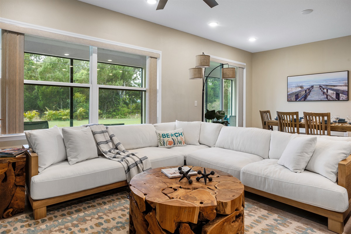 Cozy living room with all new furniture