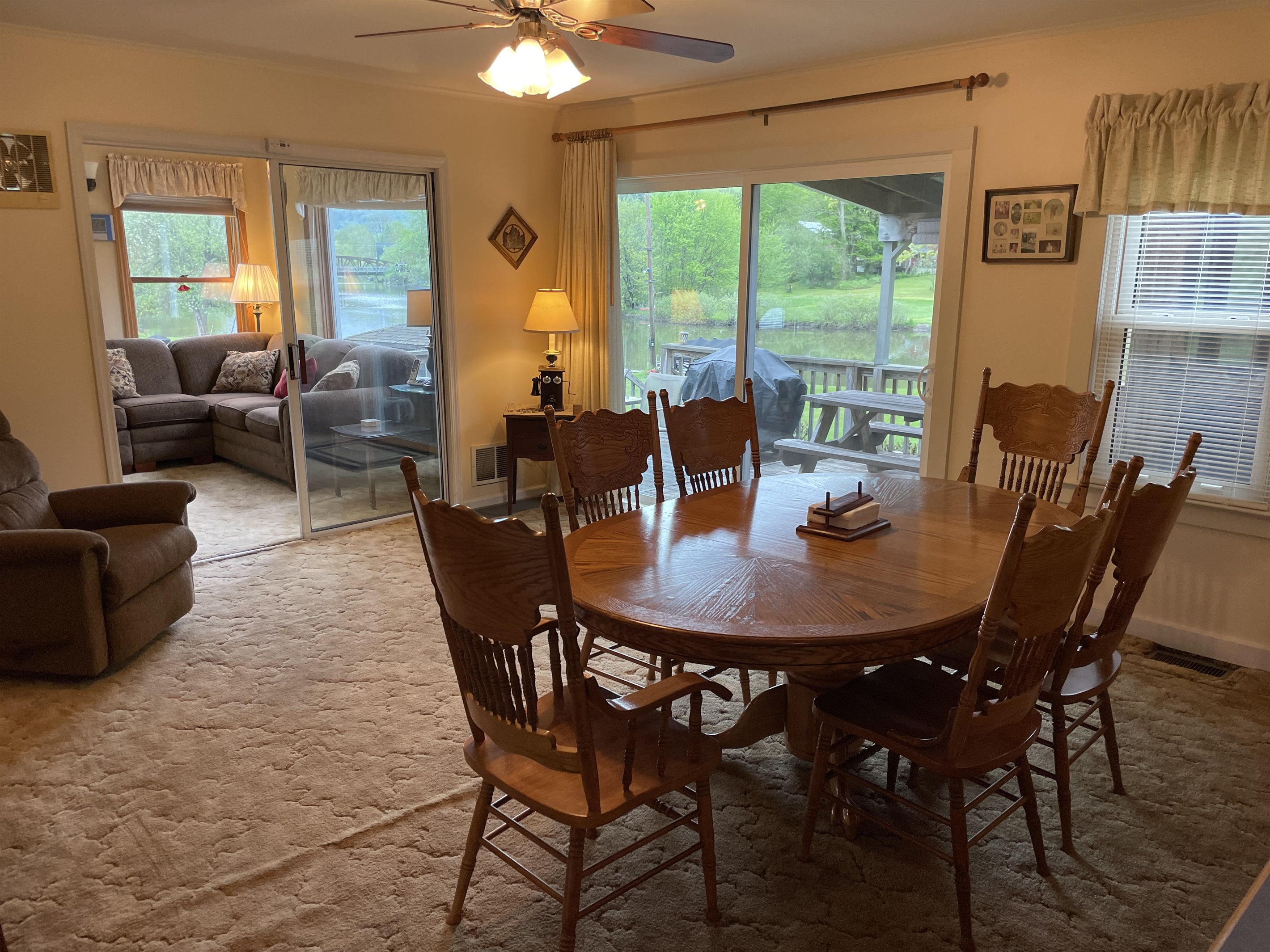 Dining area w/ sliders to deck and family room