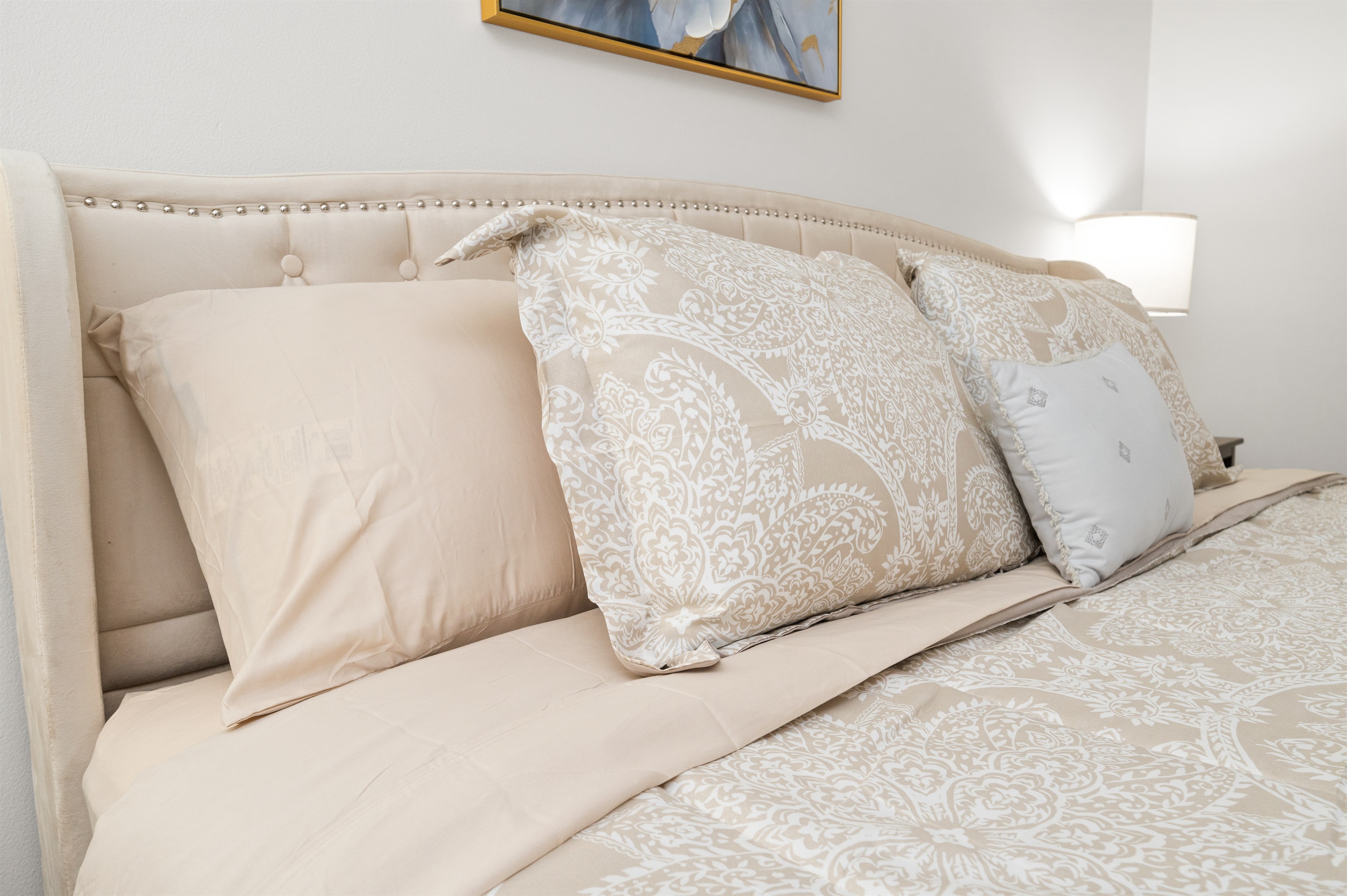 An up close view of the premier linens picked out for your comfort and enjoyment