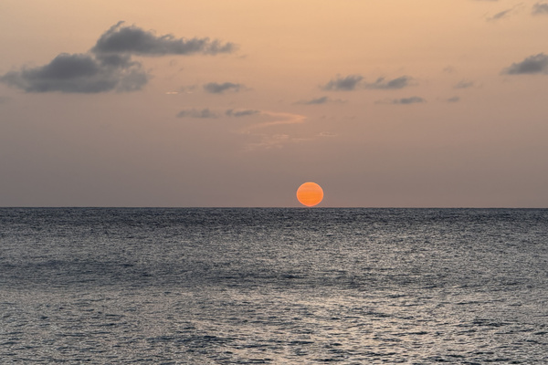 Spectacular sunset at Cane Bay. Green-flash sighting possible! 
