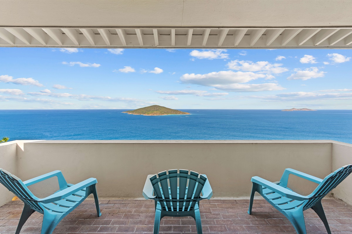 Cozy balcony just steps from bed!