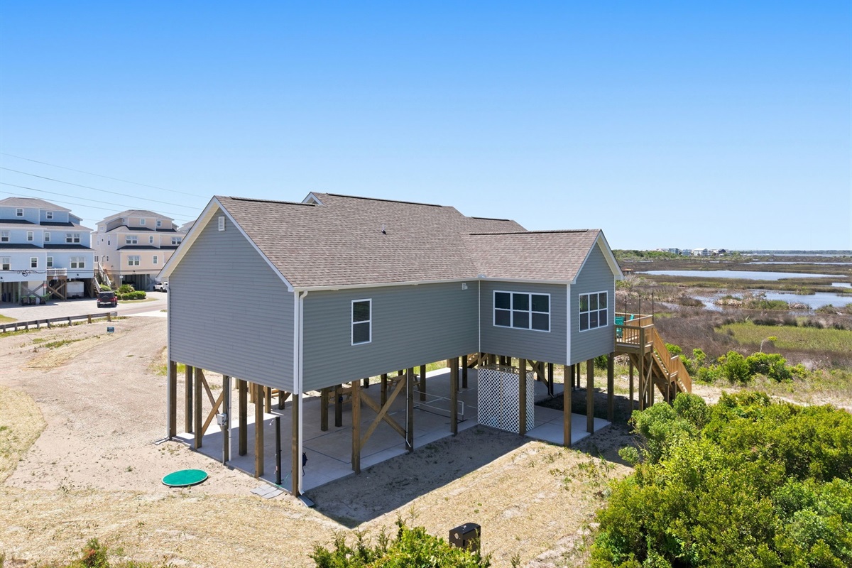 Back deck overlooking peaceful marsh views&mdash;your own quiet coastal escape
