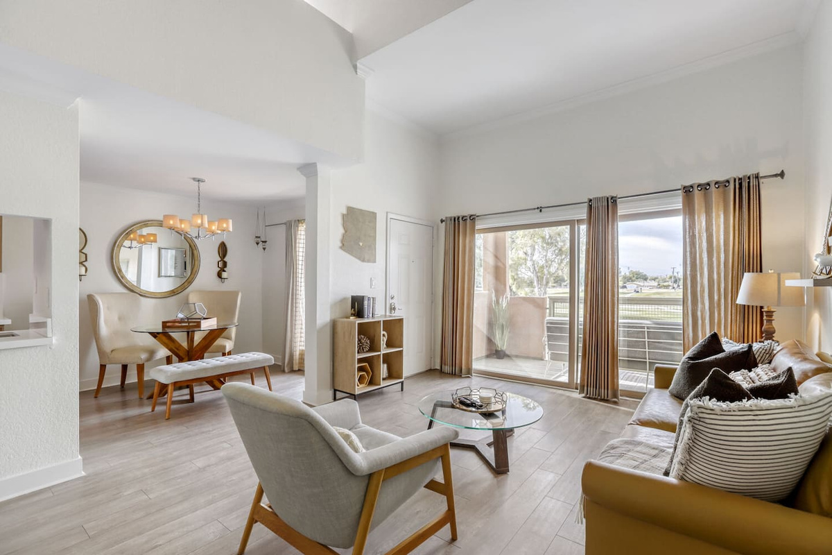 Vaulted ceilings and soft natural light set the tone for lazy mornings and easy evenings alike.