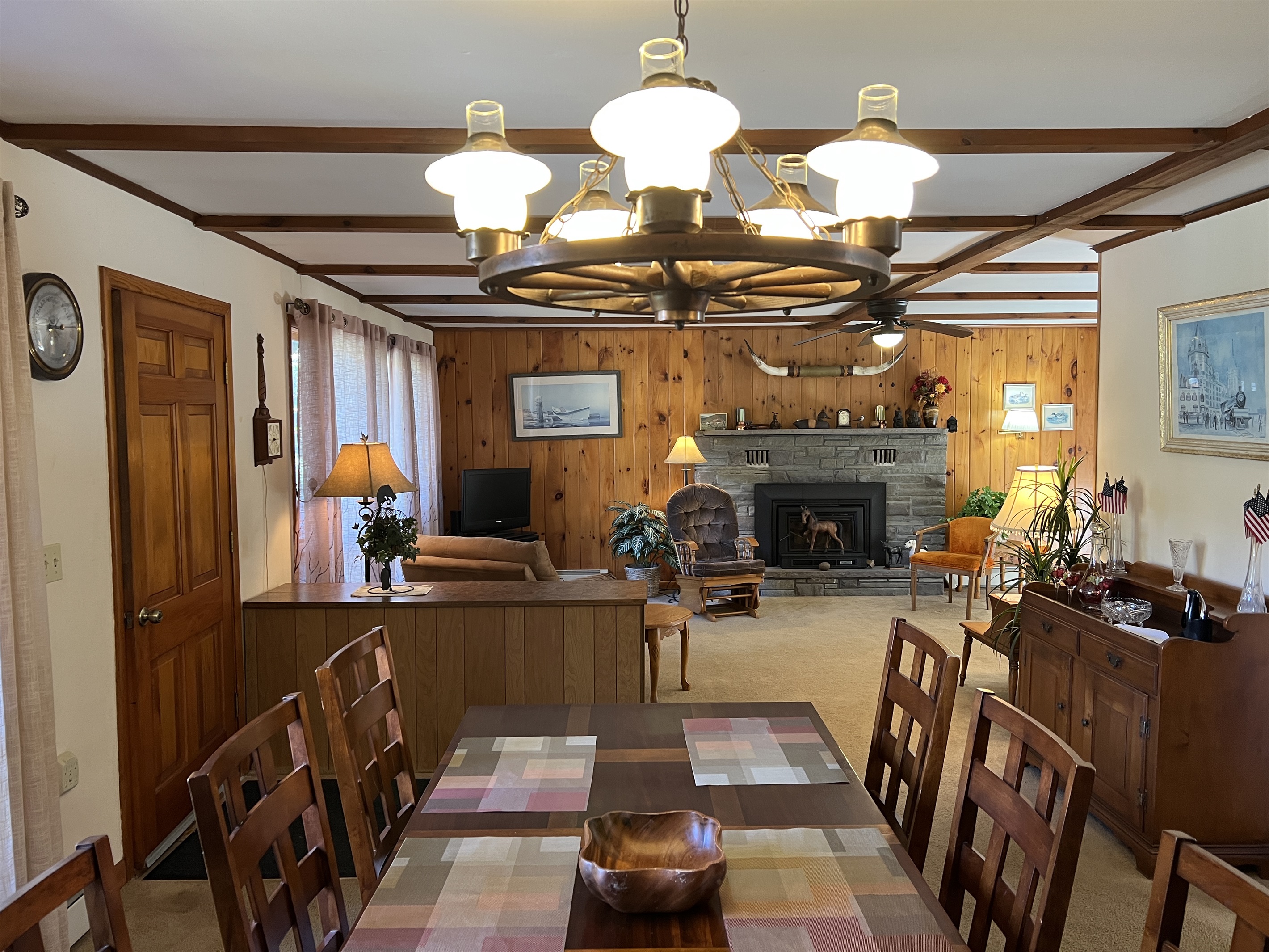 Dining area and living room