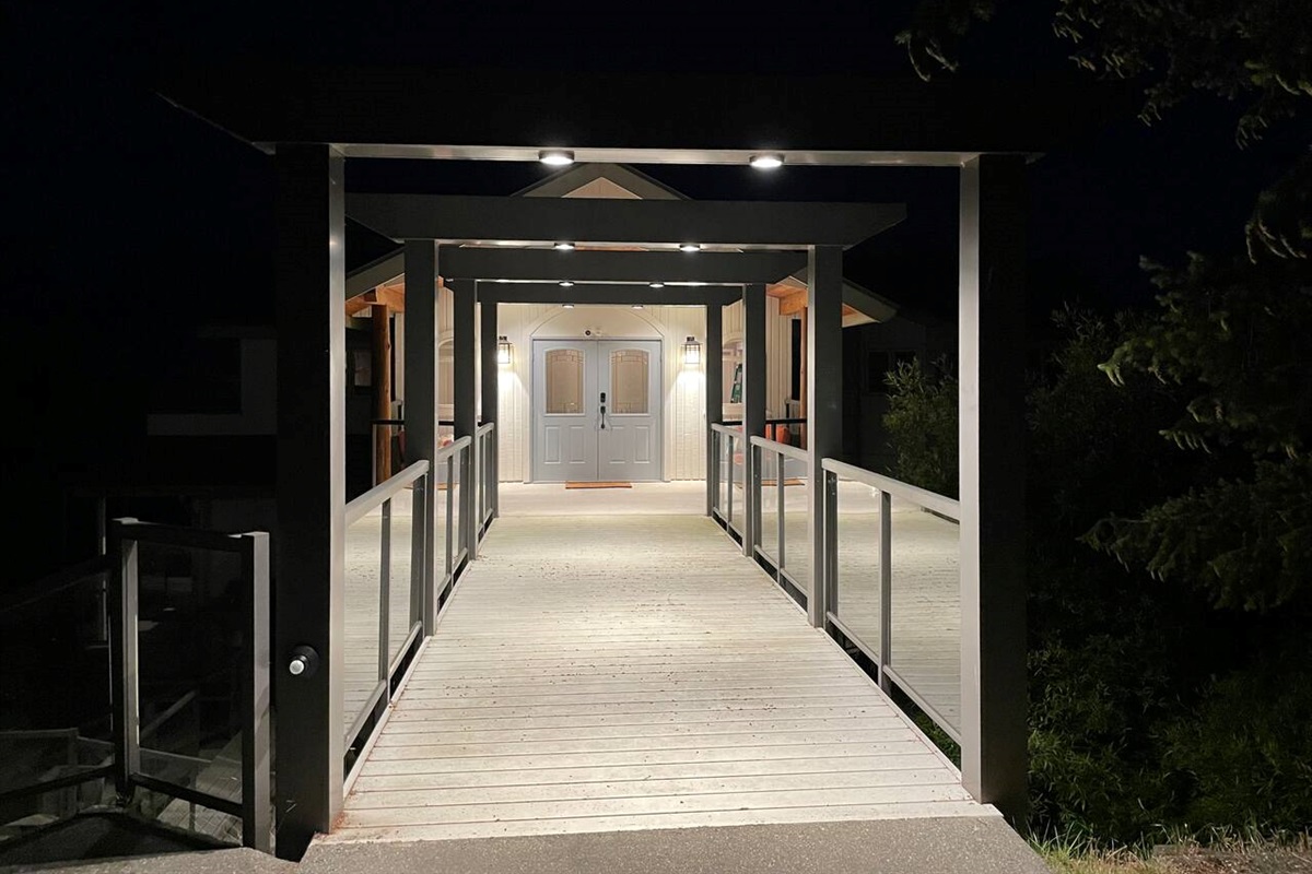 Path To Entrance Lit At Night