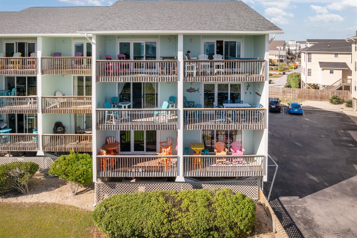 Oceanfront condo with private balconies just steps from the beach