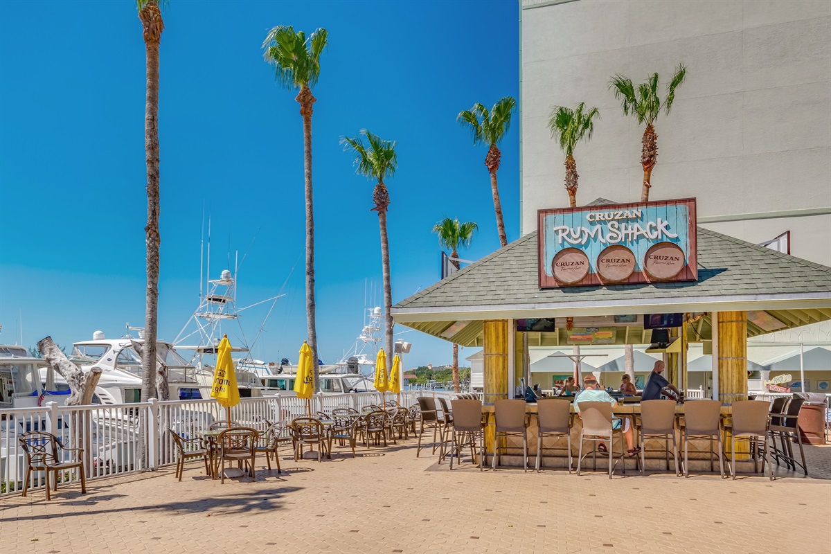 The Rum Shack overlooks the intracoastal